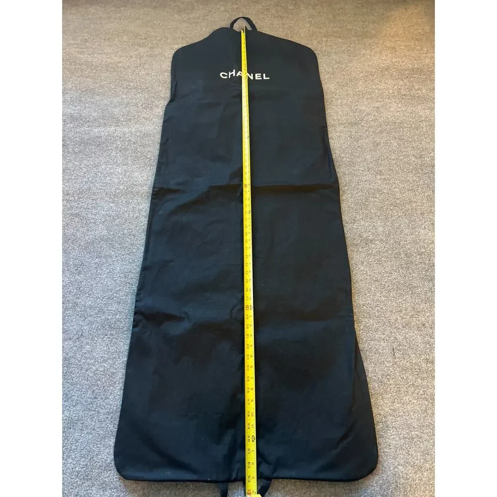 Authentic CHANEL Black Travel Storage Designer Dust Cover Garment Dress Bag